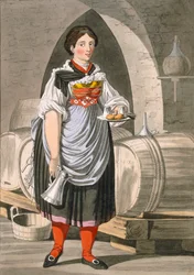 1800年頃、インスブルック近くの旅館で奉仕する少女